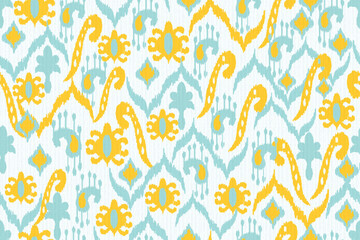 Wall Mural - abstract seamless motif fabric patterns, abstract ikat, carpet, fabric, batik