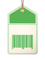 Wall Mural - sale tag with barcode on a string. retro design with typography elements. png clipart isolated on tr