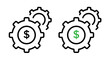 Fiscal Operations Line Icon. Budget Optimization Icon in Outline and Solid Flat Style.