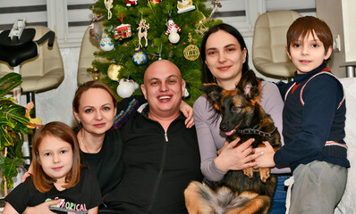 Two families celebrate the New Year together.