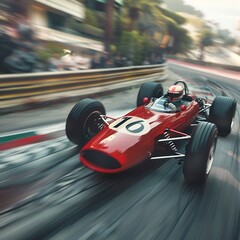 generic race car racing down the track with motion blur., racing car on the road car, red, park, sport, child, fun