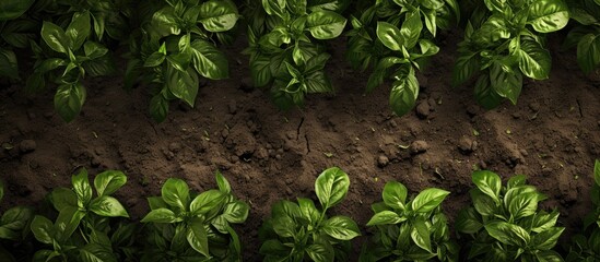 Aufkleber - Pepper bushes grow in rows in open ground Harvest ripening Organic farming Agriculture. with copy space image. Place for adding text or design