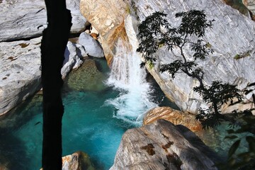 Sticker - Secret waterfall in Taroko Gorge National Park, Taiwan