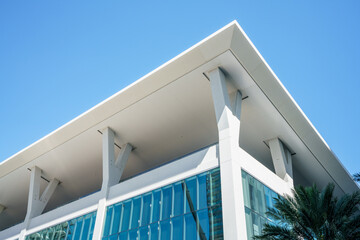 Section photo modern architecture on blue sky