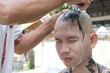Shaving your head to become a monk