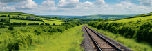 Nostalgic Scene of Vintage Steam Locomotive on Gwili Railway in Lush Green South Wales Countryside