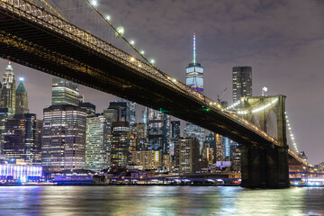 Canvas Print - Brooklyn Bridge and Manhattan at night