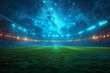 Realistic concept As the evening twilight descends, the stadium lights come alive, resembling a constellation