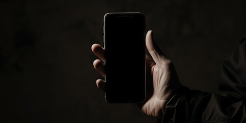 A person holding a cell phone. Suitable for technology concepts