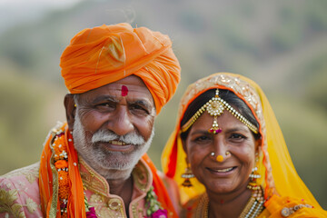 Wall Mural - Indian groom and bride in ceremony on Hindu wedding.