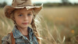 Charming Country Girl in Cowgirl Attire