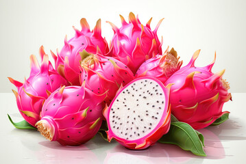 Wall Mural - Fresh dragon fruit in the background