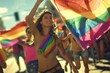 LGBTQ Pride baker miller pink. Rainbow array colorful creative industry diversity Flag. Gradient motley colored flax LGBT rights parade festival fanatics diverse gender illustration