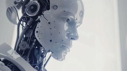 Wall Mural - 3d render of a human robot.