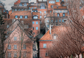 Wall Mural - Historic tenement houses. Old housing estate.