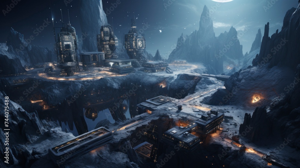 Space Rocks Extracts Asteroid mining colony, advanced machinery extracts valuable resources ...