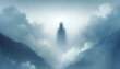 The figure emerges from the mist, its form translucent and slightly distorted. The surrounding environment emphasizes feelings of isolation and melancholy. AI Generated