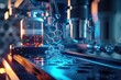 A large industrial machine is hard at work processing a substance, showcasing its efficiency and precision, Nanofluidics in chemical reactions, AI Generated