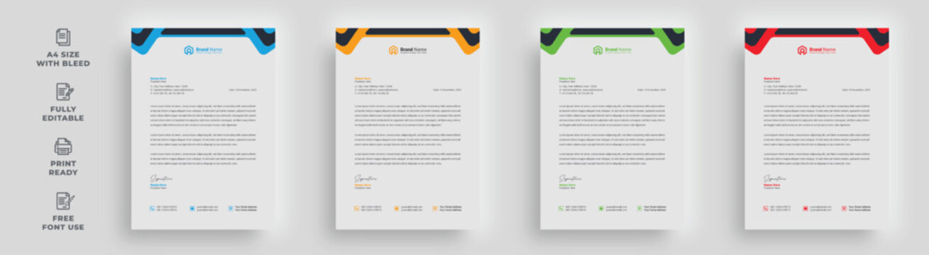 letterhead flyer corporate official minimal creative abstract professional informative newsletter ma