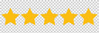 © stocksnapboutique - Star icon. Vector yellow isolated five stars. Customer feedback concept. Vector 5 stars rating review. Quality shape design. Vector illustration. Eps file 533.
