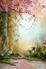 Wall Mural - Springtime studio background