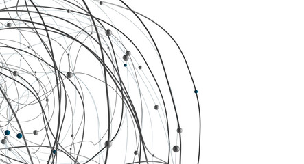 Wall Mural - The structure of the network connection of points and lines. Data technology.