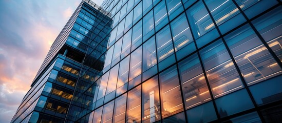 Wall Mural - this photo showcases a very tall building with lots of windows, highlighting the exquisite detail of