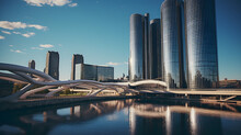 Iconic Representation Of Auto Industry: General Motors (GM) Corporate Headquarters In Detroit