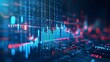 © Muzikitooo - Perspective view of stock market growth, business investing and data concept with digital financial chart graphs, diagrams and indicators on dark blue blurry background