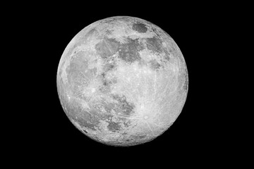 Wall Mural - Full moon background isolated on black