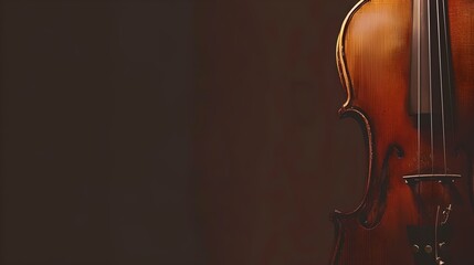 Wall Mural - Elegant classic violin on a dark background, artistic musical instrument presentation. perfect for orchestra promotions. AI