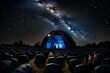 The pop-up planetarium cinema, merging astronomy and film, provided celestial narratives under the domed night sky for an astronomical cinematic adventure. 