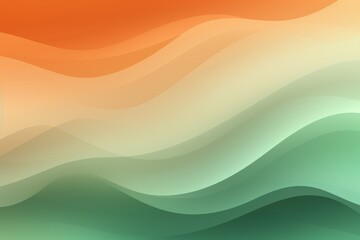 Muted Orange to Mint Green abstract fluid gradient design, curved wave in motion background for banner, wallpaper, poster, template, flier and cover