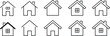 © Biplab - Outlined houses black icons isolated on white background Vector illustration
