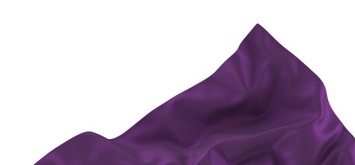 Wall Mural - Smooth elegant purple cloth on transparent background