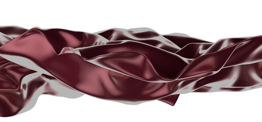 Wall Mural - 3d render of abstract red cloth falling.