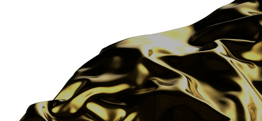 Wall Mural - Gilded Elegance: Captivating Abstract 3D Gold Cloth Illustration