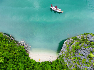 Wall Mural - Scenic view of Halong Bay Vietnam