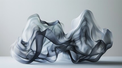 Leinwandbilder - An abstract representation of duality and contrast through the intricate weaving of a white and black fabric, evoking a sense of artistic depth and complexity