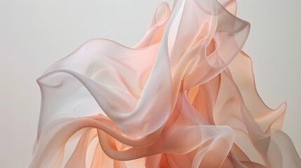 Aufkleber - A delicate peach fabric adorned with intricate embellishments, transforming it into a work of art