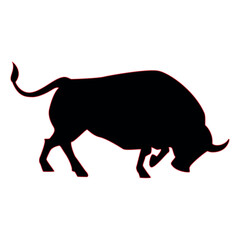 Wall Mural - Isolated silhouette of a bull Vector