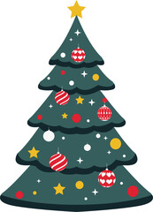 Wall Mural - Christmas tree decoration illustration