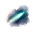 Illustration d'un Comete - Style Aquarelle Réaliste - Fond Blanc - Généré par IA
