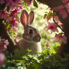 Easter bunny in the garden POV