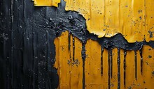 Black And Yellow Painted Backgrounds, In The Style Of Strong Linear Elements. Generative AI