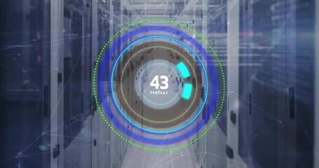 Sticker - Animation of digital data processing over computer servers