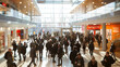 © IRStone - Business people talking in groups in a big modern lobby of conference hall during lecture intervals.