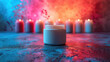 candles in the colourful background