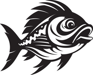 Marine Majesty Tropical Fish Icon Vector Tropical Temptations Black Logo Design