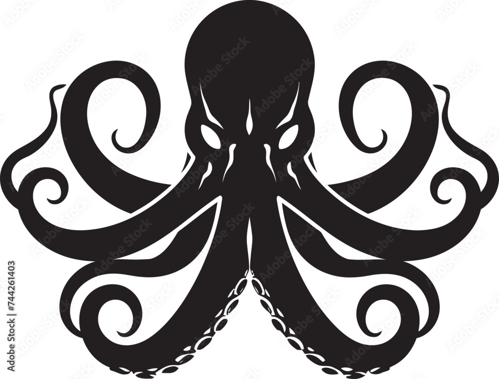 Ink Master Octopus Logo Vector Tentacle Titan Black Logo Icon Stock ...